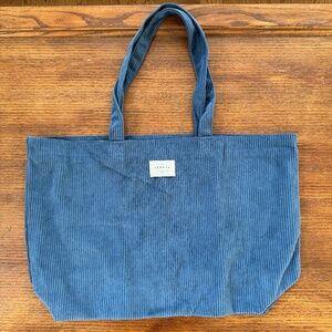 new Sézane super soft velvet corduroy tote bag denim blue limited edition
